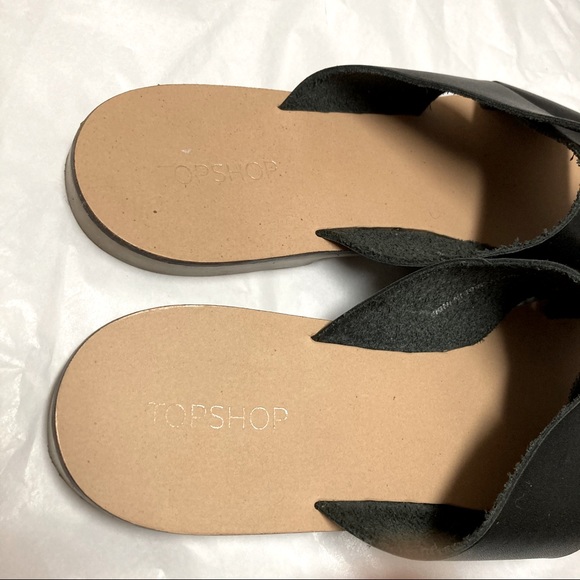 Topshop Leather Criss Cross Hawaii Slides 8.5 - Picture 9 of 13